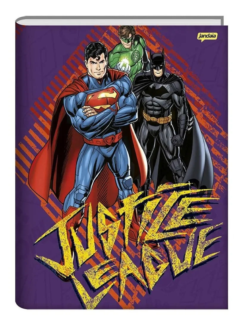 Caderno Universitário Jandaia Liga da Justiça Capa Dura Brochura 80 Folhas