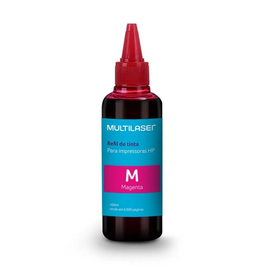 Tinta para Cartucho HP Magenta 100ml Multilaser - RF003 - Vendido Unitário