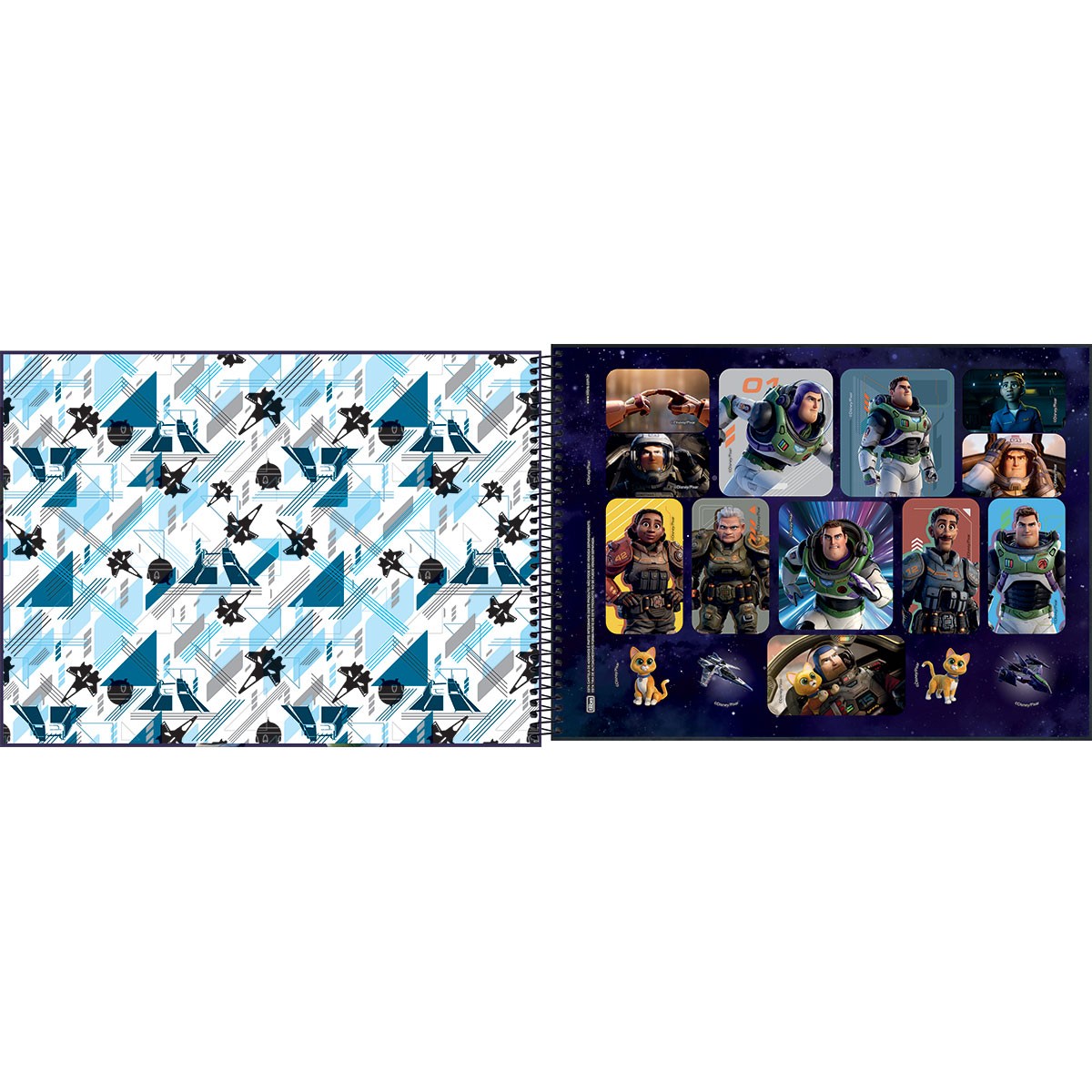 Caderno Cartografia Tilibra Lightyear Espiral Capa Dura Sem Pauta 80 Folhas