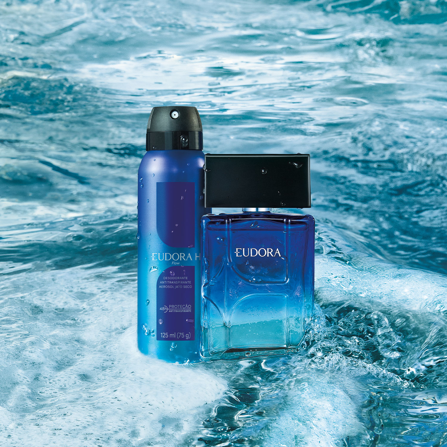 Combo Eudora H Flow: Desodorante Colônia 100ml + Desodorante Antitranspirante Aerosol 125ml