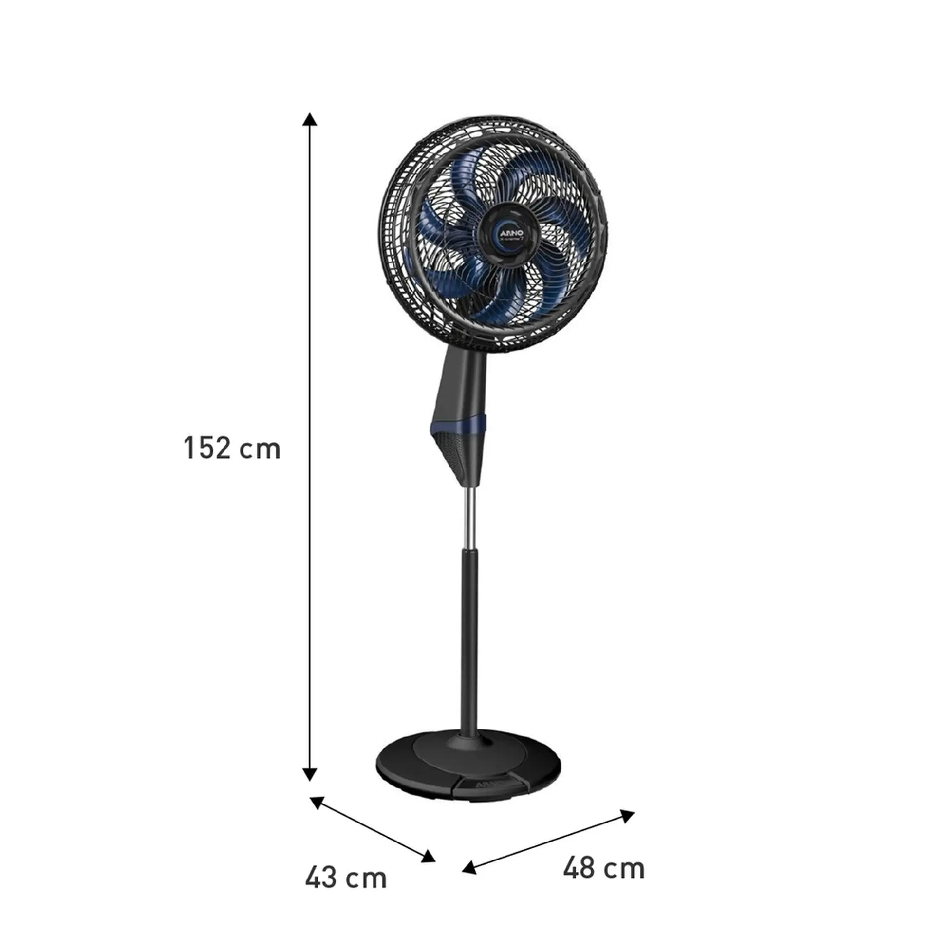 Ventilador de Coluna Arno X-Treme 7 40cm 7 Pás 3 Velocidades 150W VE7C - Preto - 110 Volts