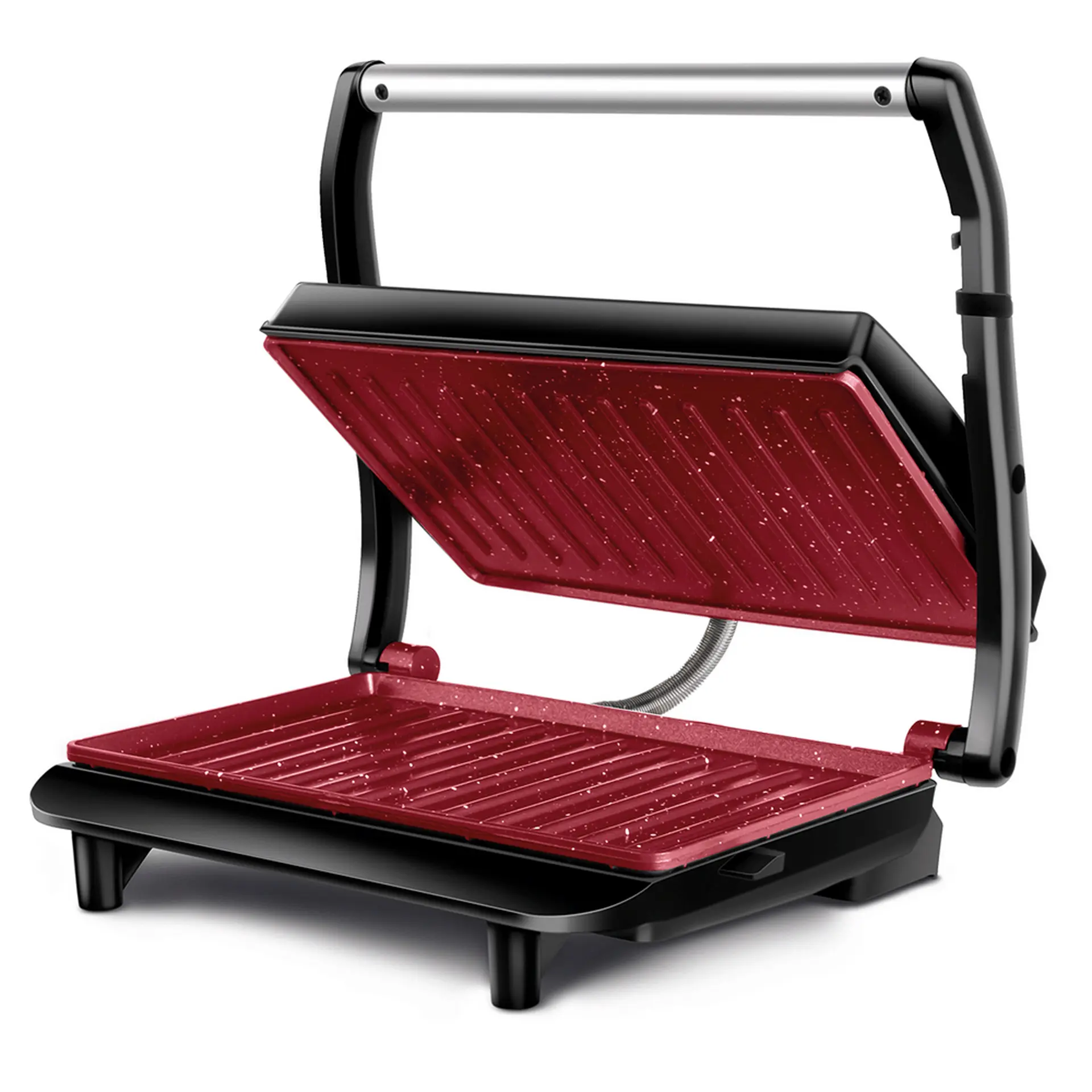 Grill Sanduicheira Mondial Ceramic PG01RC Antiaderente 1000W - Vermelho/Preto - 110 Volts