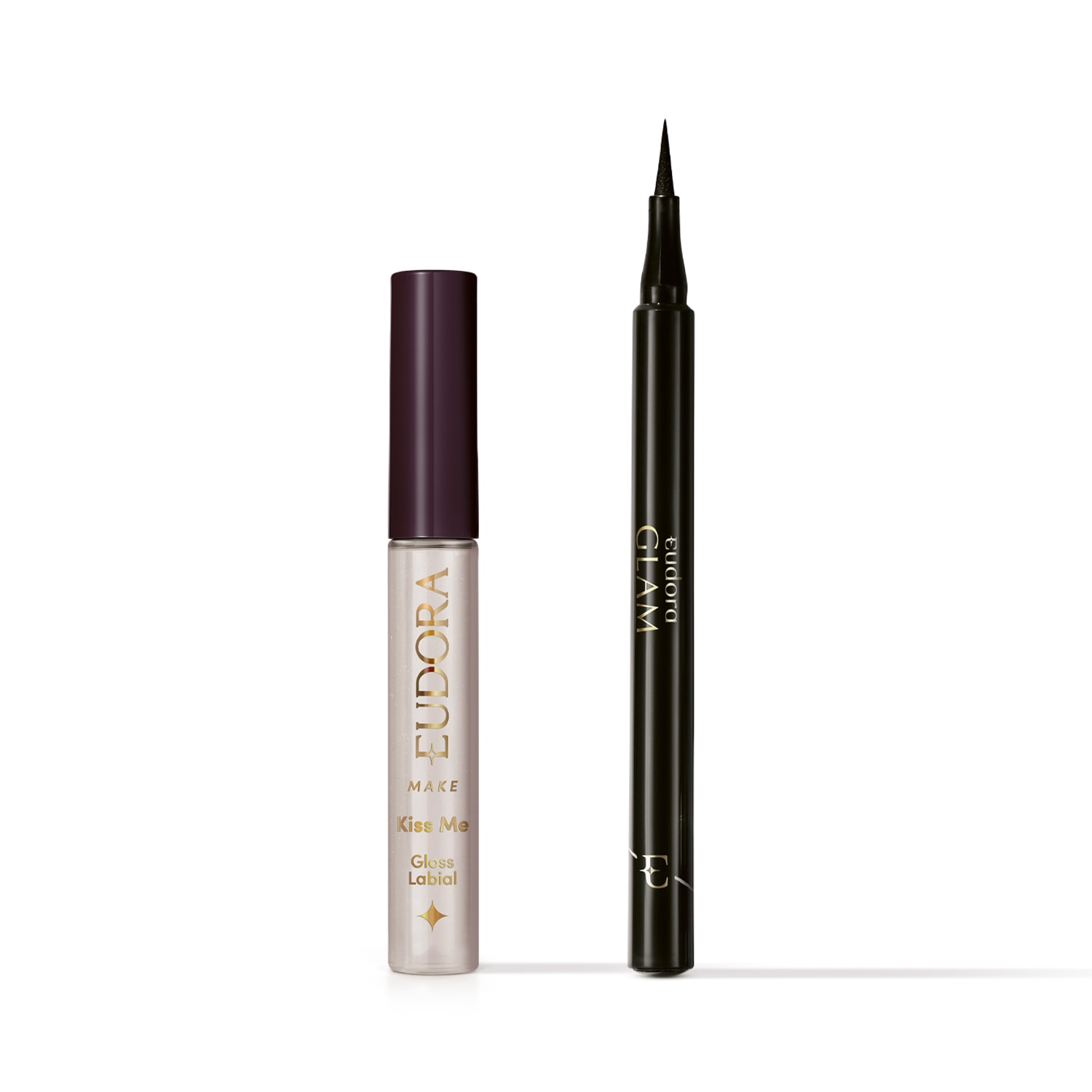 Combo Make: Gloss Labial Kiss Me Incolor 5,2ml + Caneta Delineadora Glam 1ml