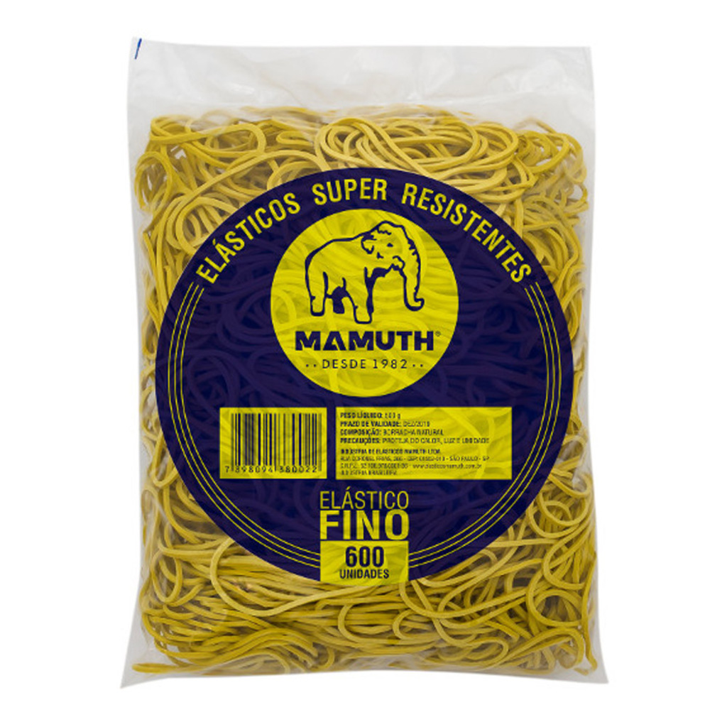 Elástico Amarelo Mamuth 600 Unidades - SUAF500GRS