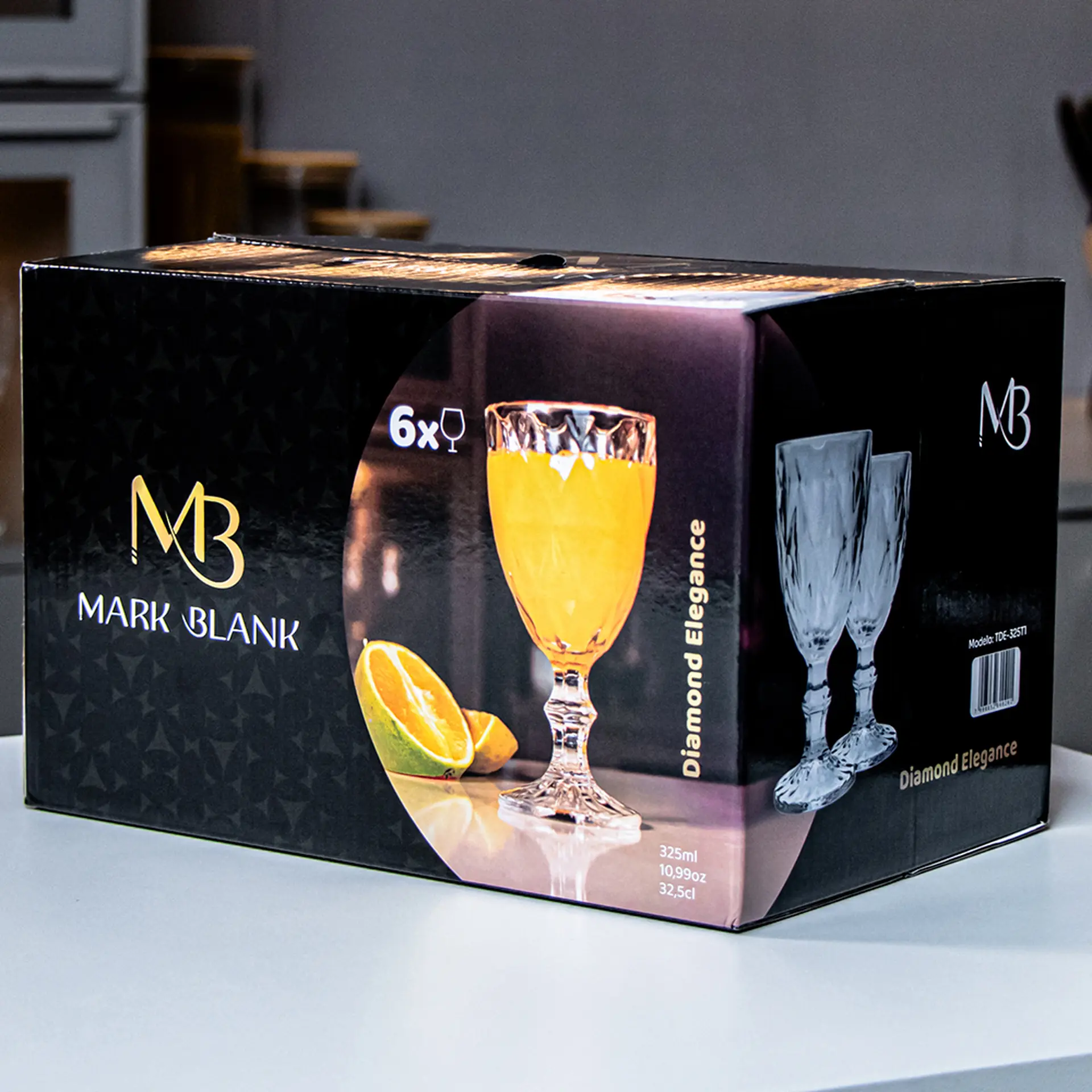 Conjunto de Taças 325ml 6 Peças Elegance Mark Blank