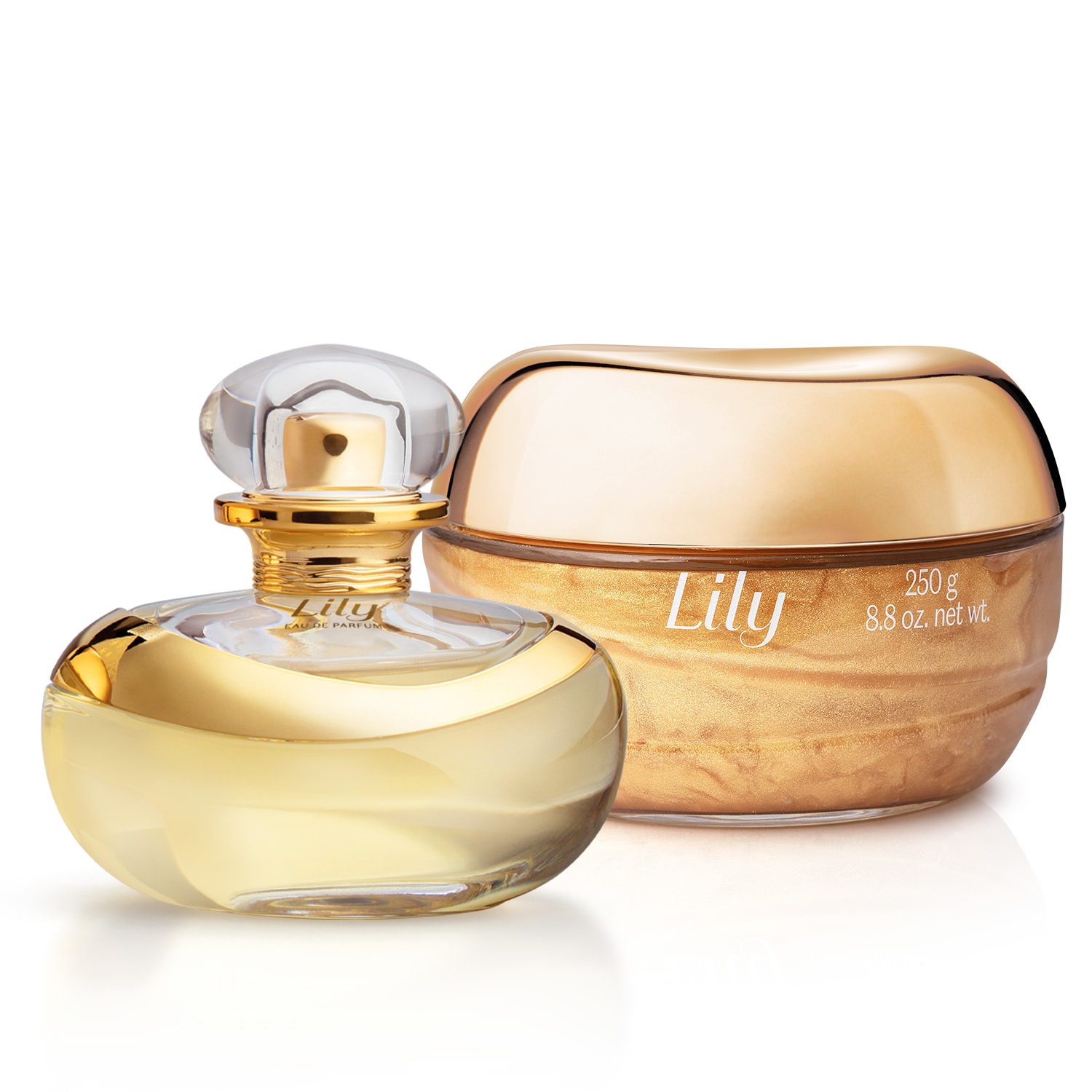 Combo Lily: Eau de Parfum 75ml + Geléia Iluminadora Corporal Lily Glow 250g