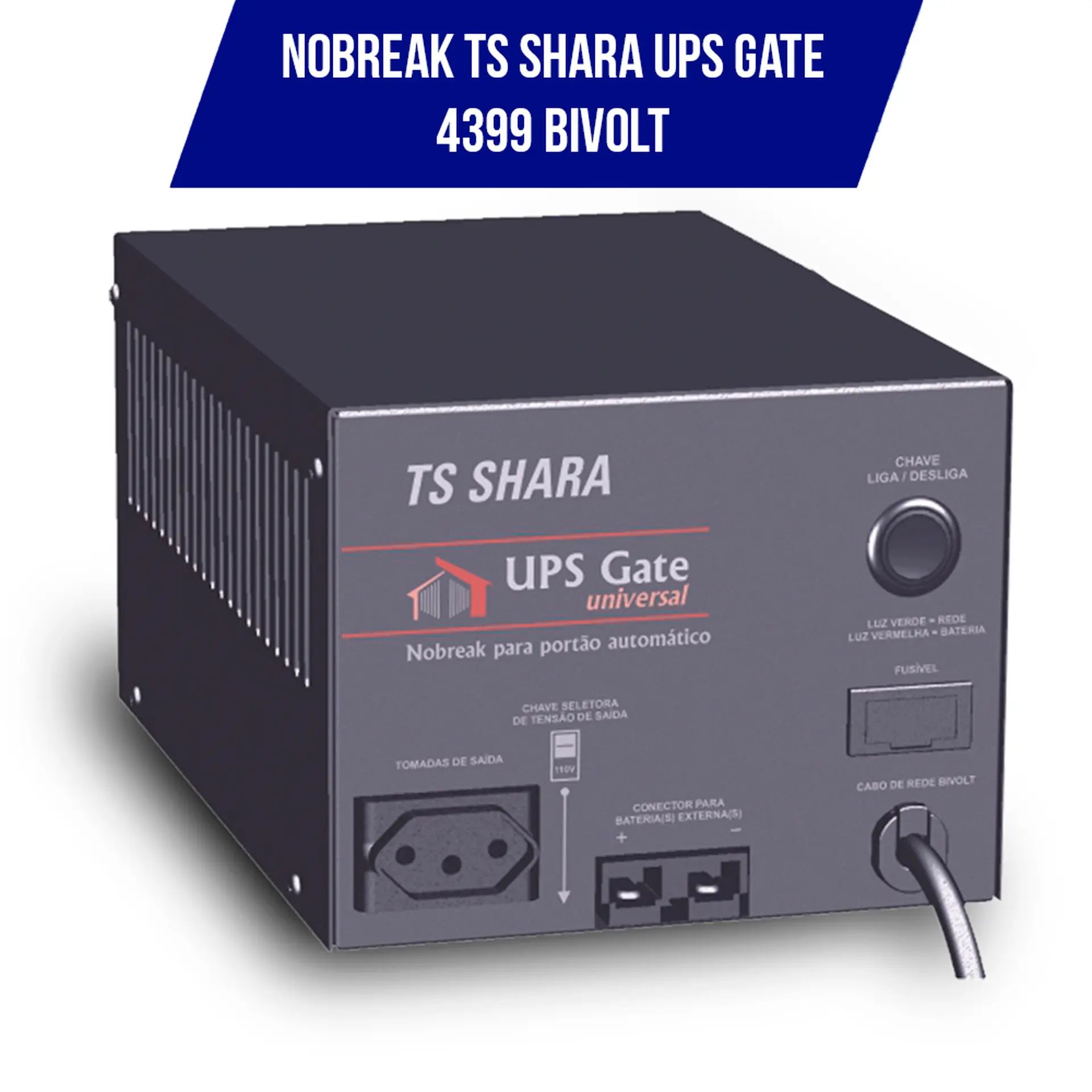 Nobreak TS Shara UPS Gate Universal 1600VA 1 Tomada 4399 - Preto - Bivolt