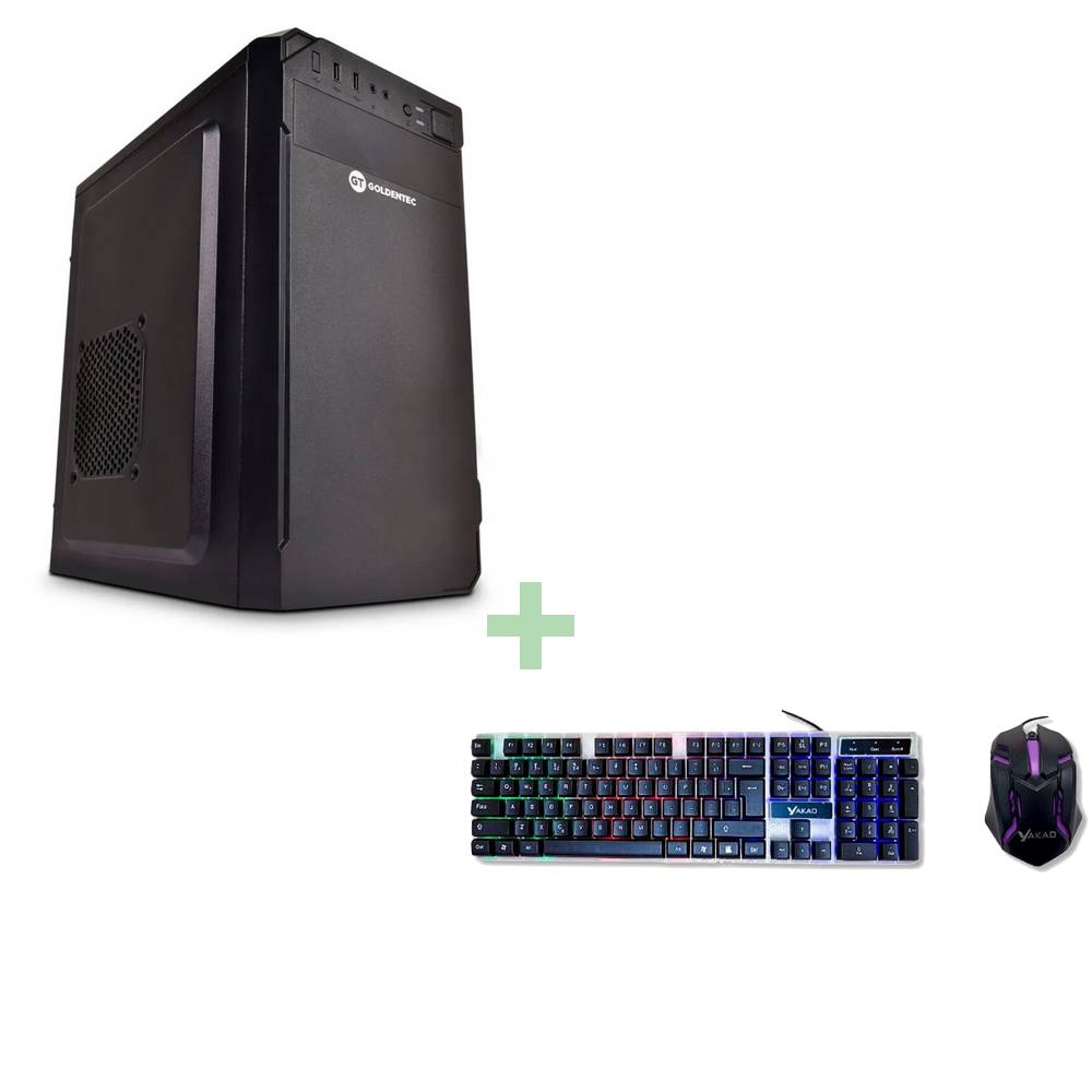 Kit Micro Computador Goldentec FGCL 66330 68519 Core i3 2120 Memória 8 GB SSD 240 GB Kit Teclado e Mouse Gamer Yakao sem Monitor