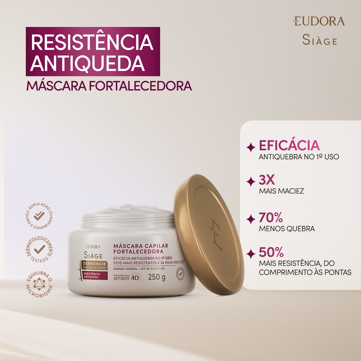 Máscara Capilar Siàge Dermo Hair Resistência Antiqueda 250g