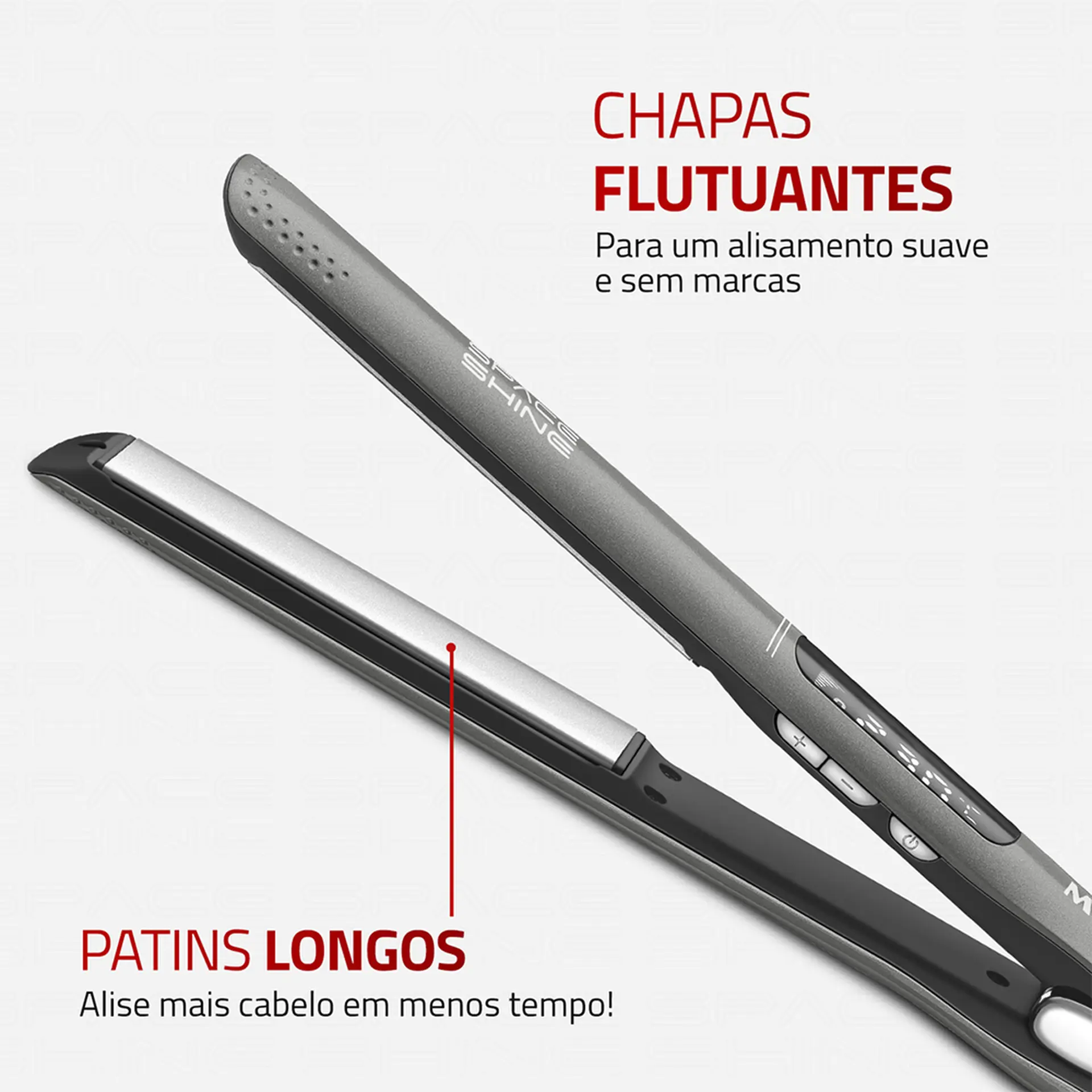 Chapinha Mondial Space Shine P-25 Tourmaline Íon 230°C Painel digital - Grafite - Bivolt