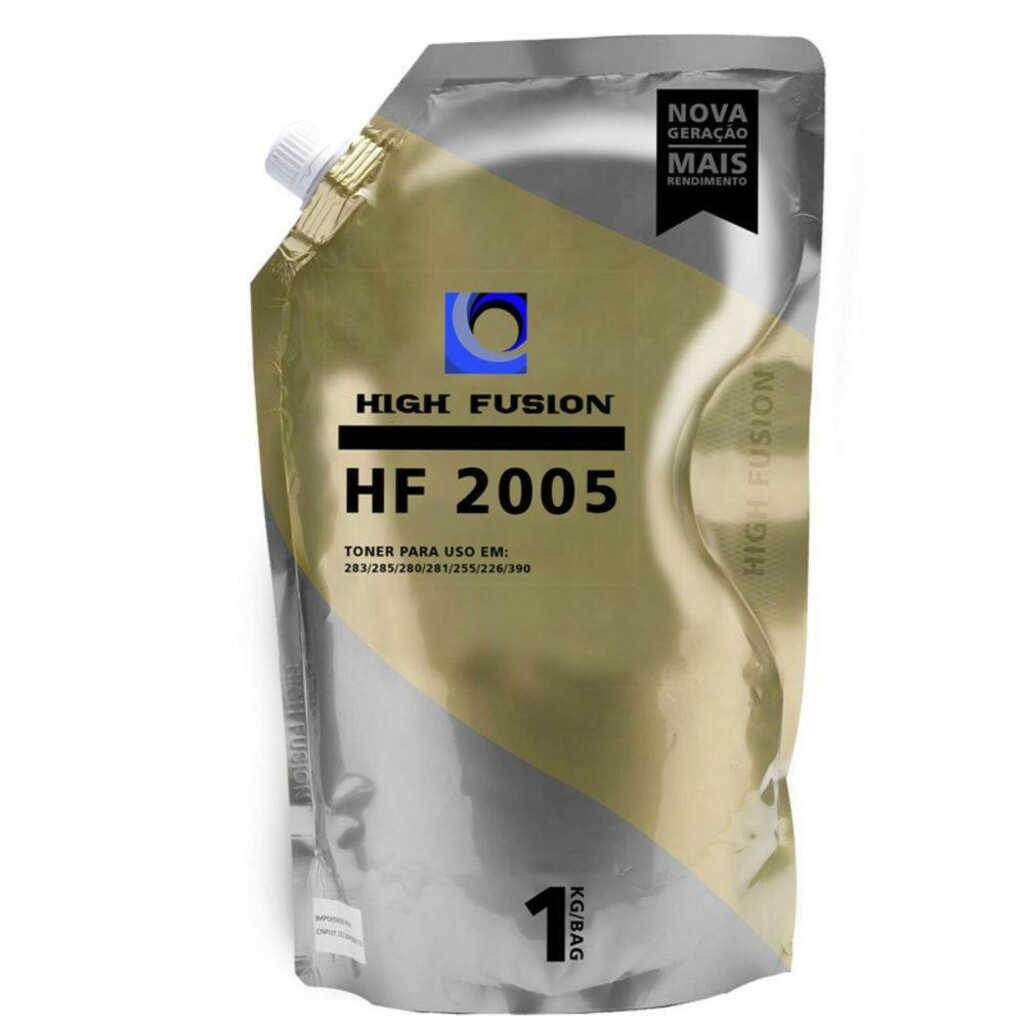 Tinta Pó P/ Toner HP Preto Universal 1Kg High Fusion Potencial Suprimentos - HF-2005