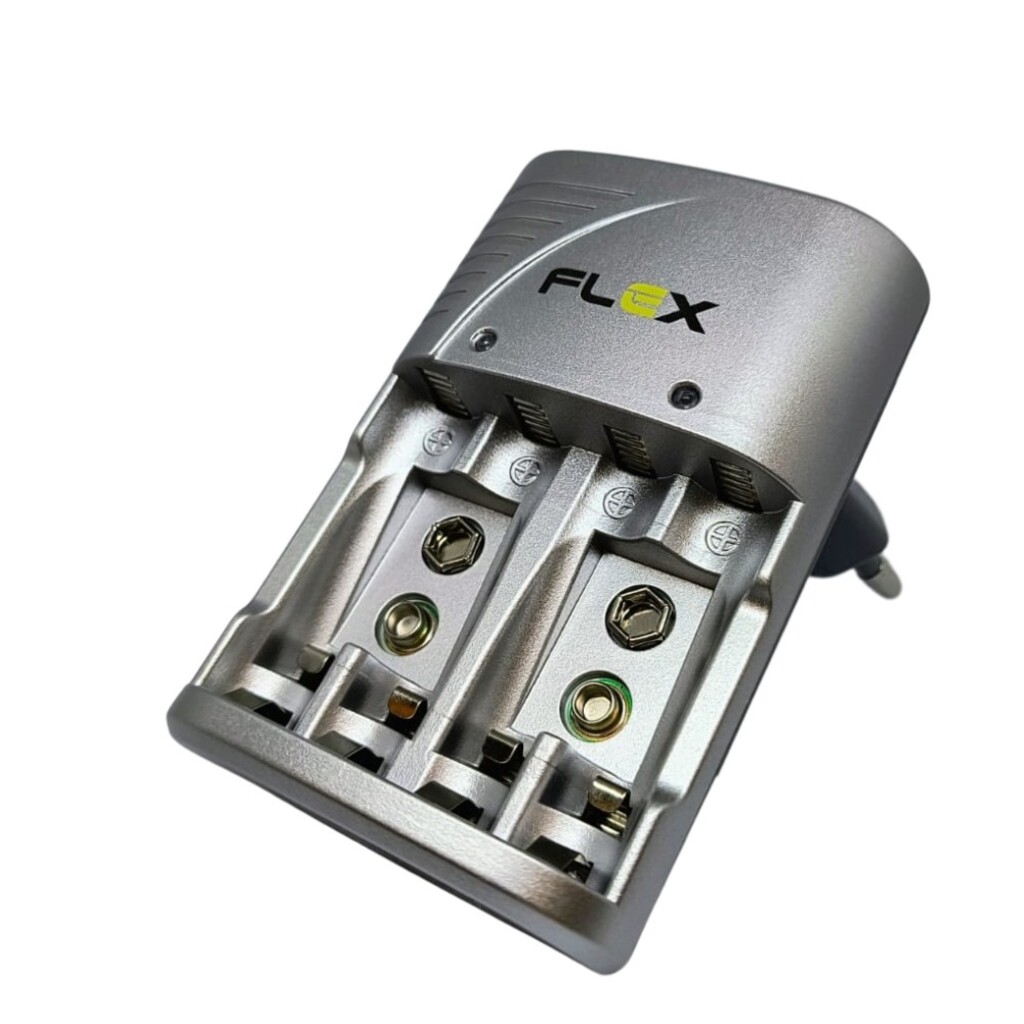 Carregador de Pilhas 2 ou 4 Pilhas AA/AAA/9V Bivolt Flexgold - FX-C16