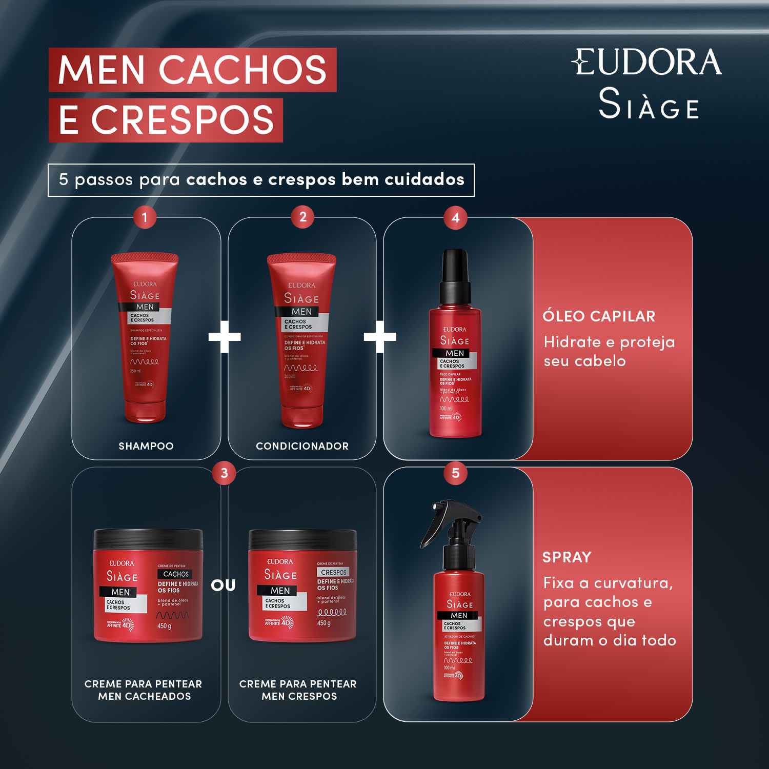 Spray Siàge Men Ativador de Cachos 100ml