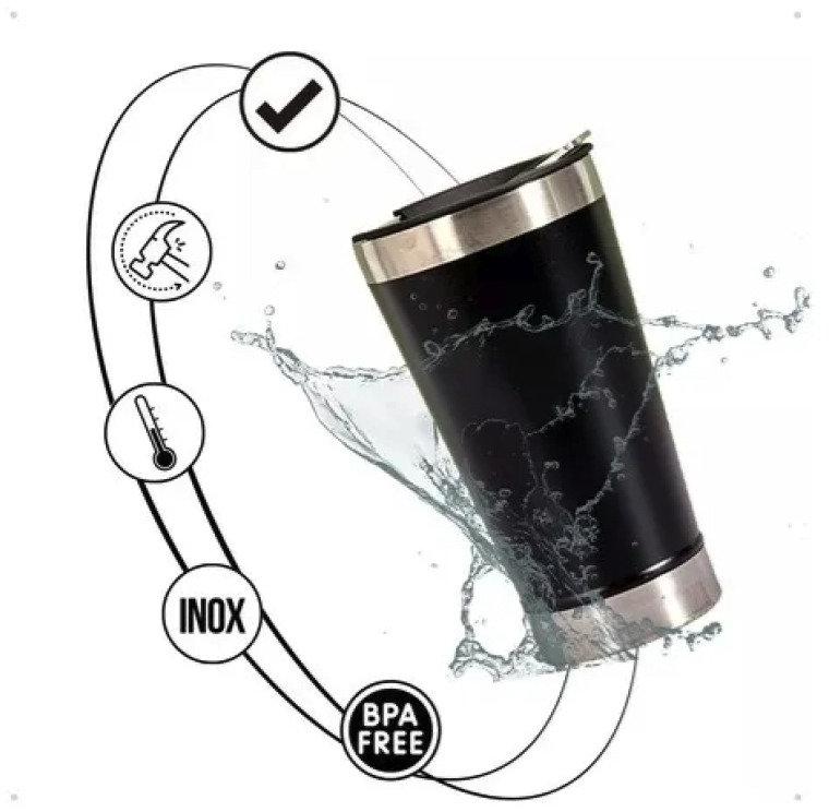 Copo Térmico 473 ml Aço Inox Com Tampa e Abridor Verde