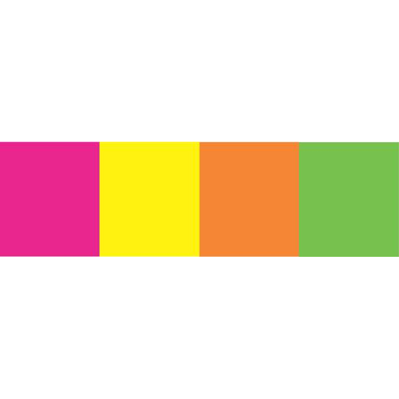 Bloco de Notas Adesivo 76x76mm com 1 Bloco de 100 Folhas 4 Cores Neon Off Stick 10471 100110