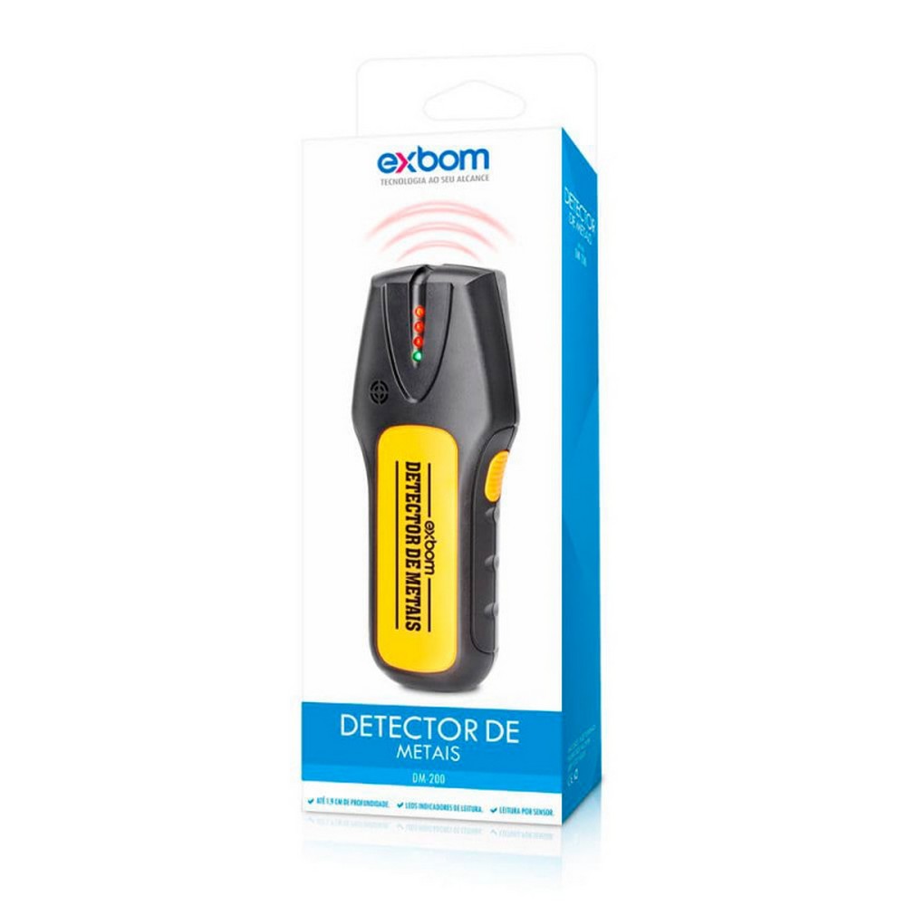 Detector de Metais Digital 3 em 1 Exbom 03291 DM200