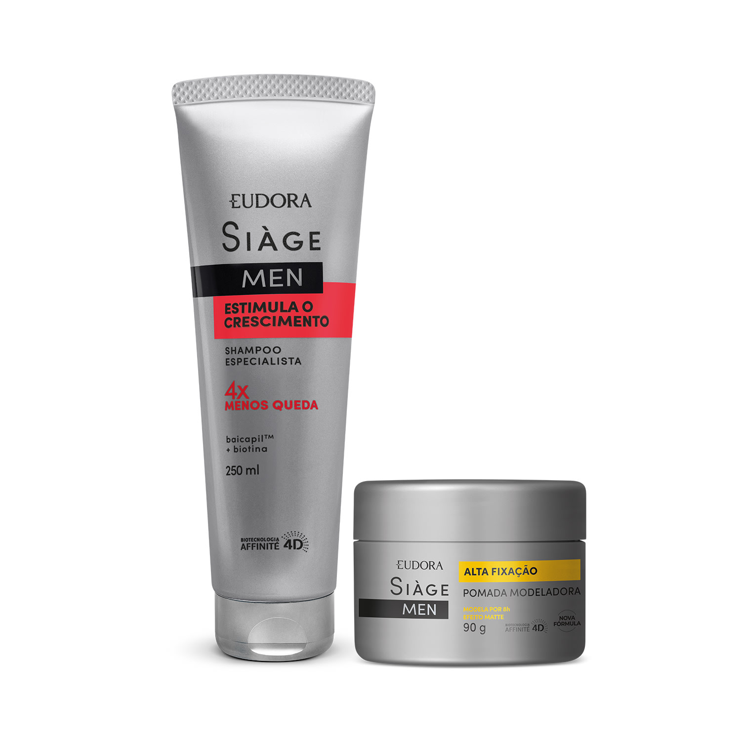Combo Siàge Men: Pomada Modeladora 90g + Shampoo Estimula O Crescimento 250ml