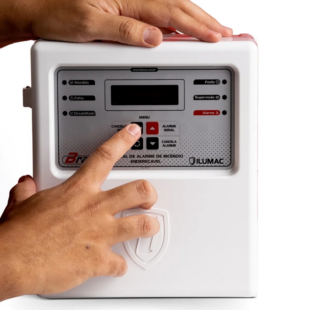 Central Alarme de Incêndio Compacta Endereçável BRAVA-60 1LB sem Bateria - Ilumac