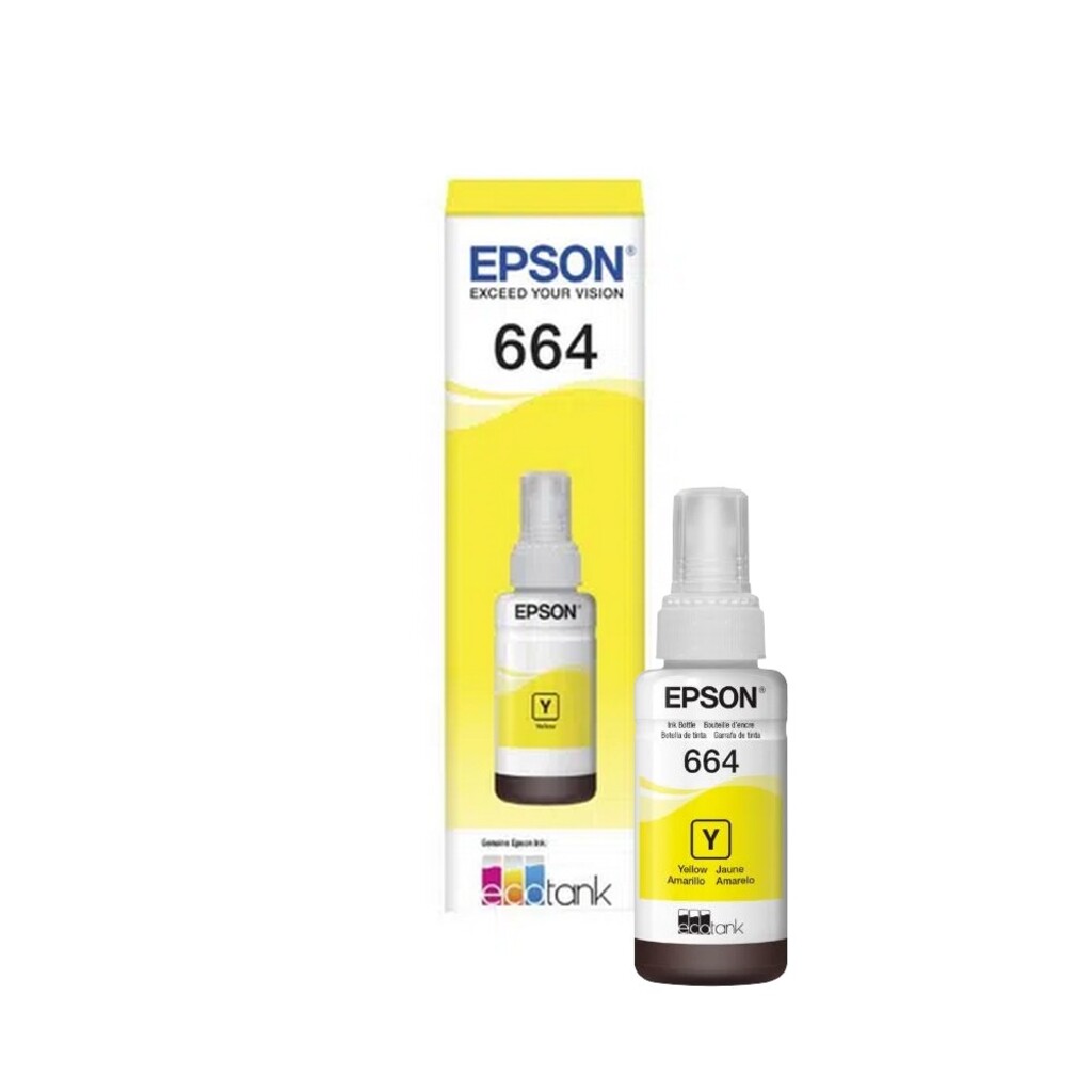 Tinta para Cartucho Epson Amarelo Original - T664420 - 6.500 páginas para L220, L365, L375, L380, L395, L555, L565, L575, L110, L1300