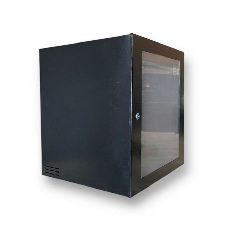 Mini Rack Parede 12U x 500mm 19 Polegadas Preto Economic Fibra Metal MRE12X500