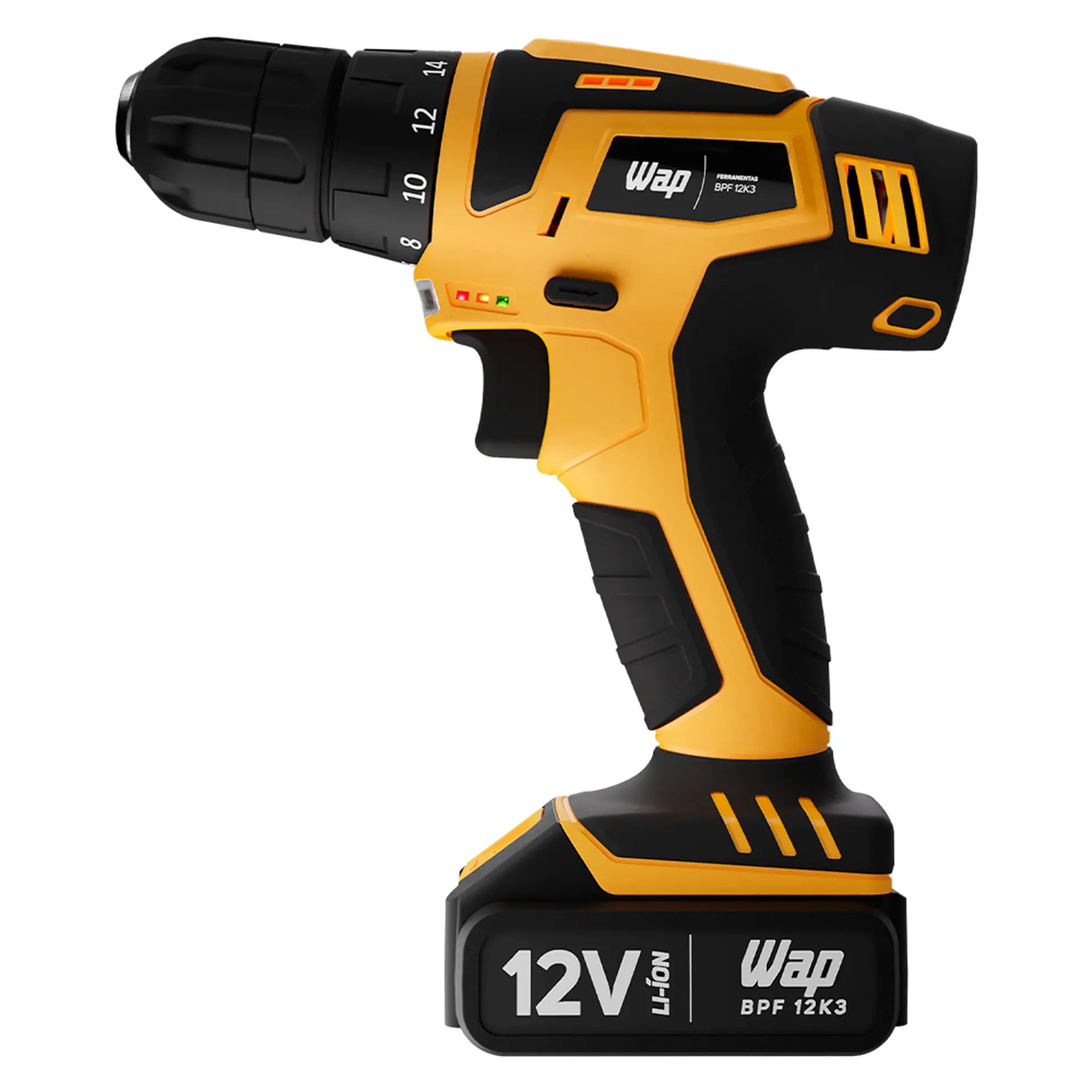 Parafusadeira Furadeira Wap 3/8 12V FW008649 - Amarelo/Preto - Bivolt