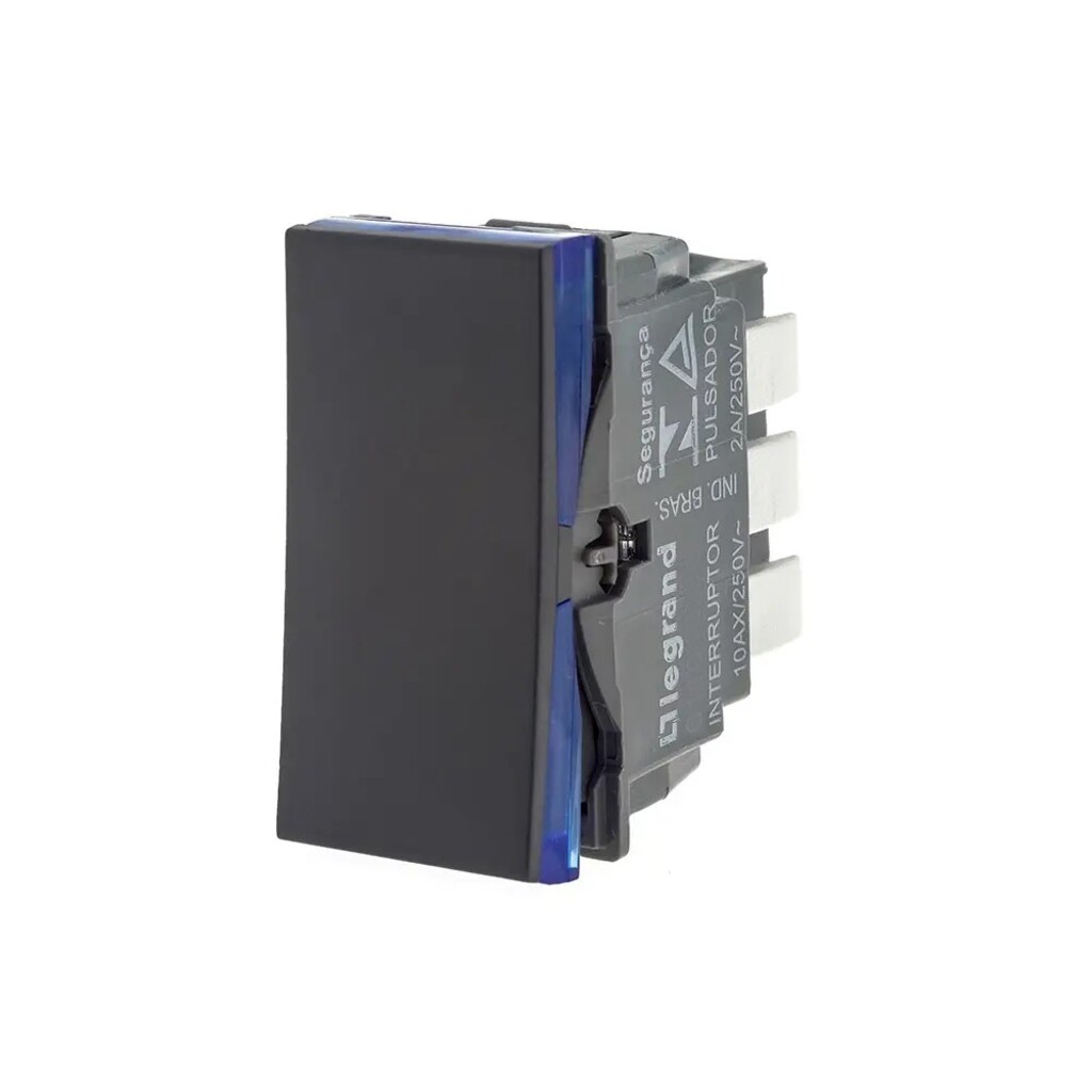 Interruptor 1 Paralelo Módulo 10A Pial Plus+ I Legrand  Preto - 611011PT