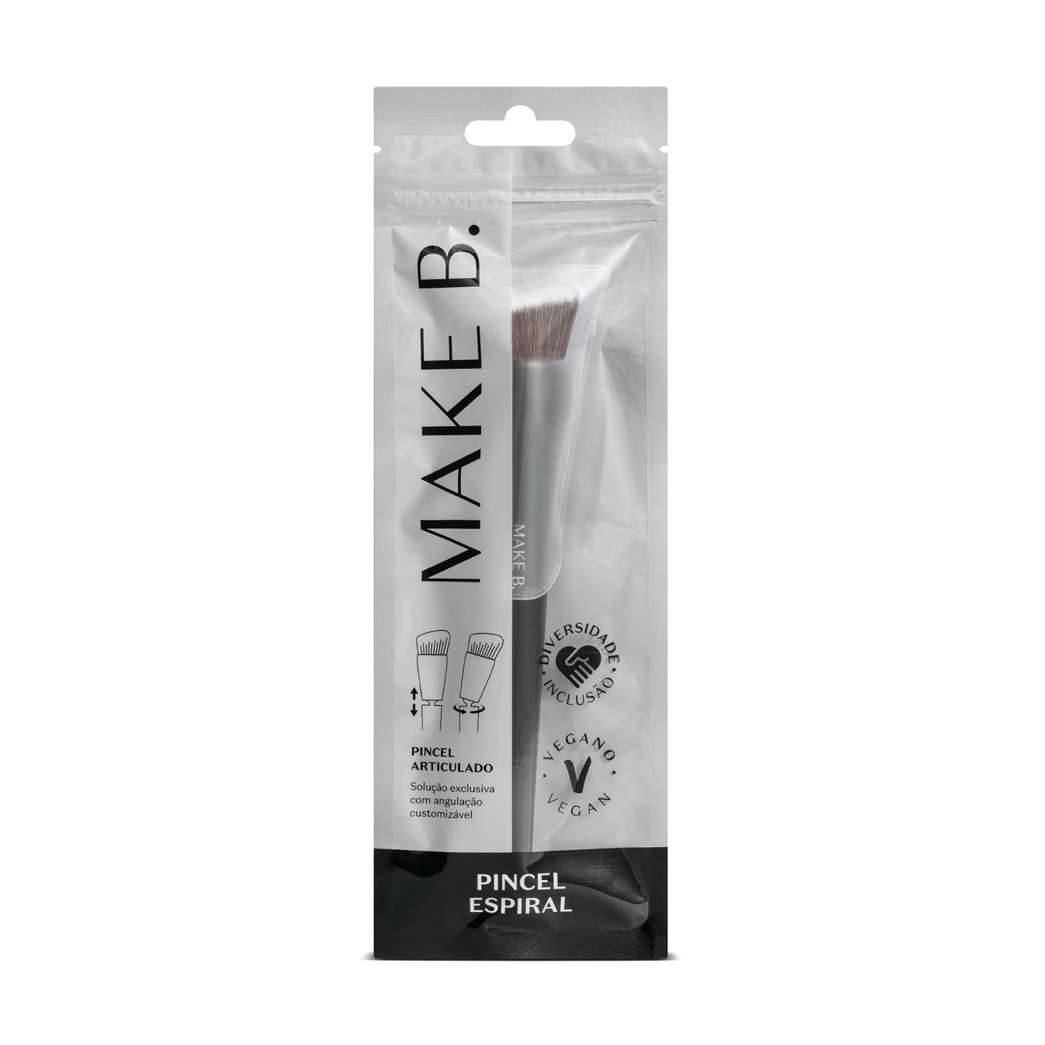 Pincel de Maquiagem Espiral Acessível Articulado Make B.