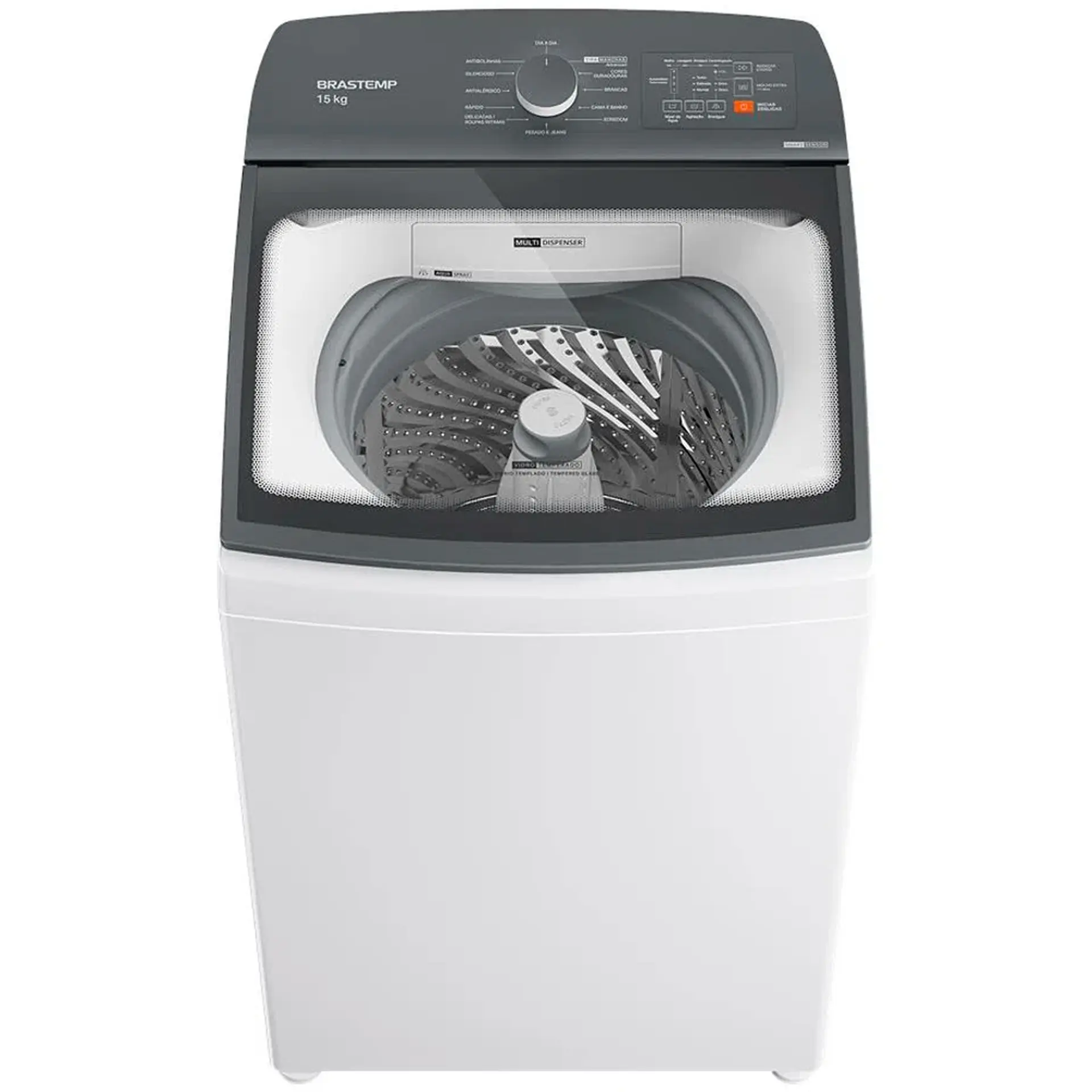 Máquina de Lavar Brastemp 15kg Automática Cesto Inox Multi Dispenser BWF15AB - Branco - 110 Volts