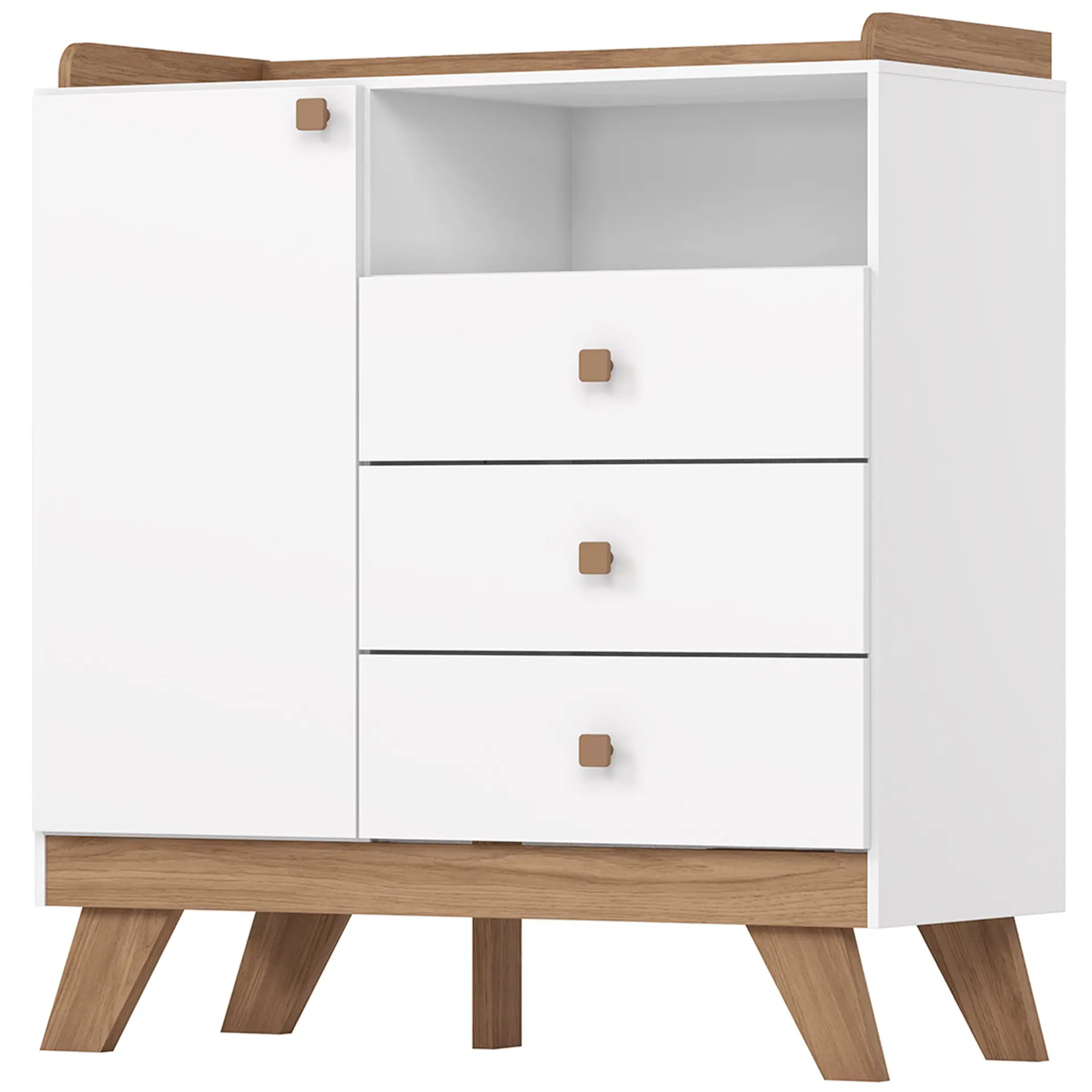 Quarto Infantil 2 Peças MDP MDF Henn Confete - Branco/Jequitiba HP
