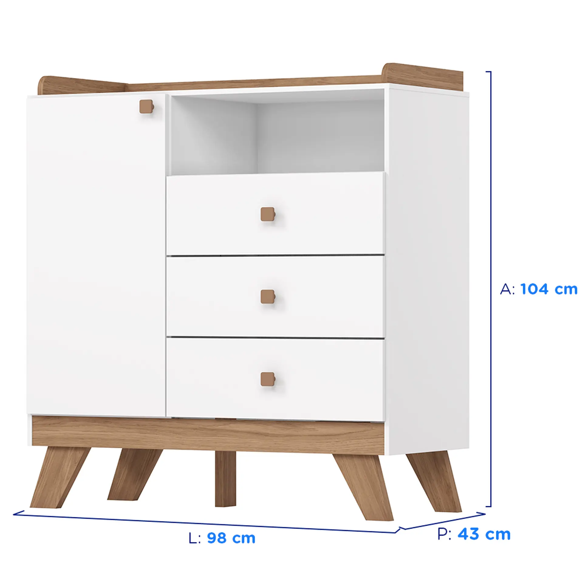 Quarto Infantil 2 Peças MDP MDF Henn Confete - Branco/Jequitiba HP