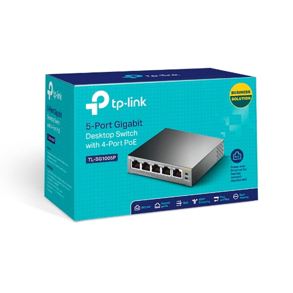 Switch PoE+ Tp-Link TLSG1005P 5 Portas 10/100/1000 Mbps
