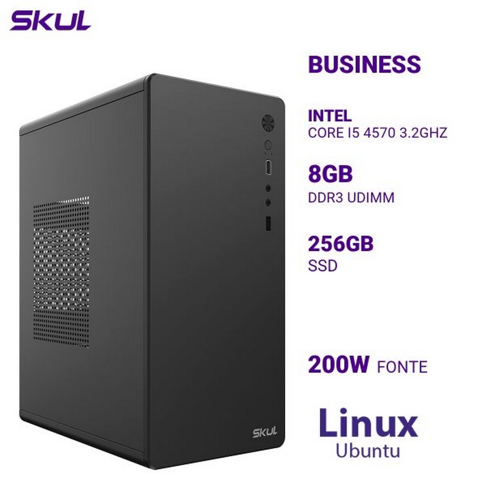 Micro Computador Skul Business B500 Core i5 4570 8GB SSD 256GB Linux sem Monitor 340109