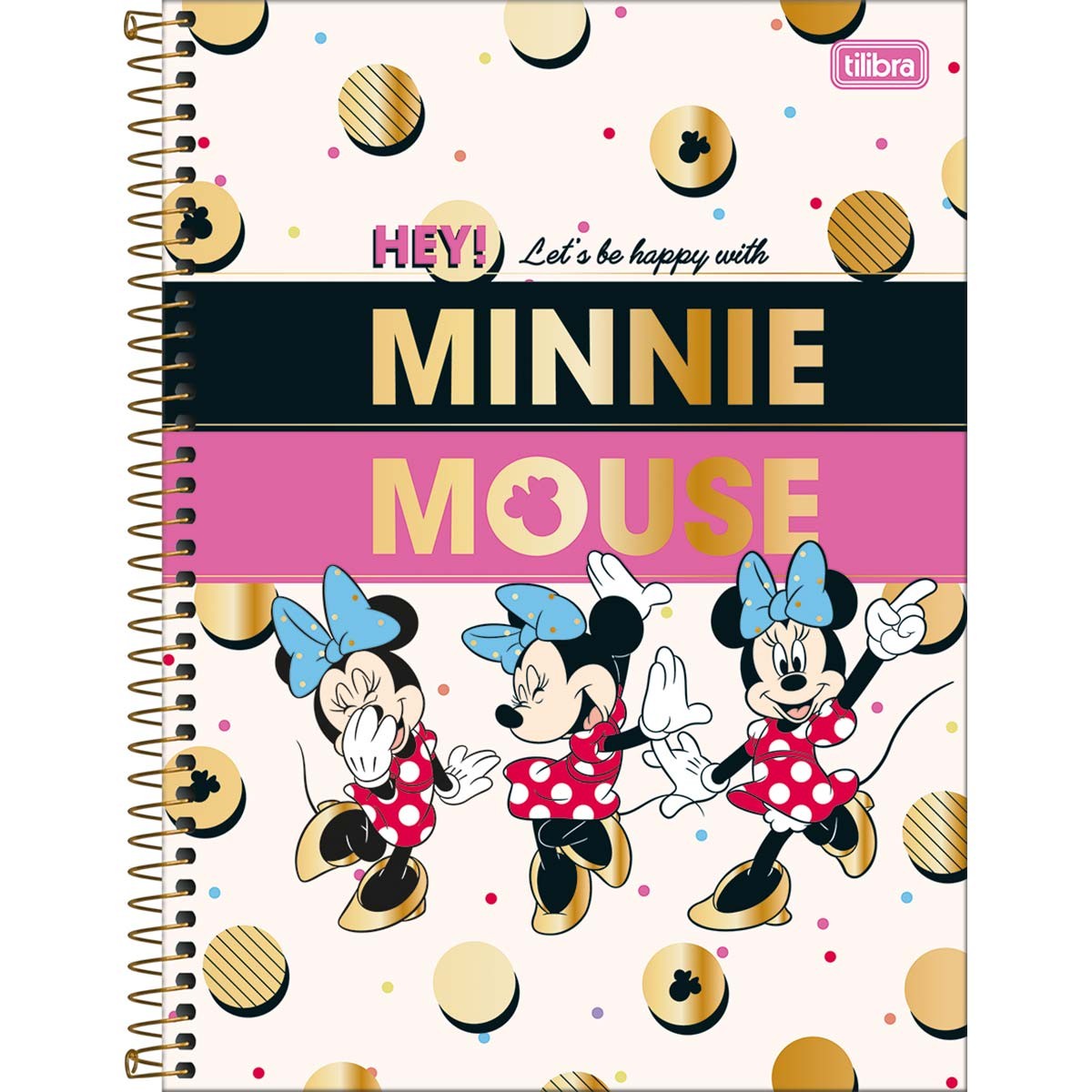 Caderno Universitário Tilibra Minnie Capa Dura 256 Folhas 16 Matérias