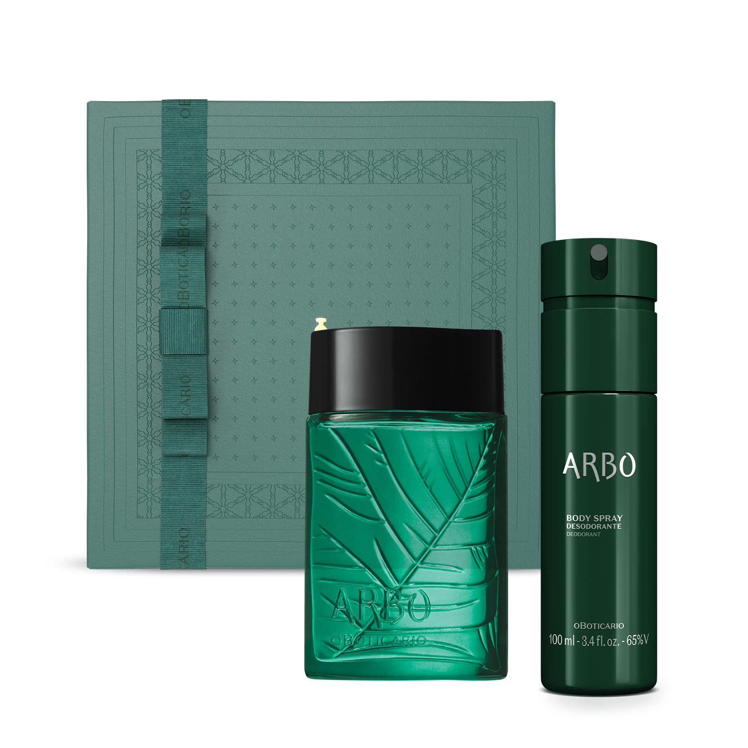Combo Presente Arbo: Desodorante Colônia 100ml + Body Spray 100ml + Caixa Presenteável