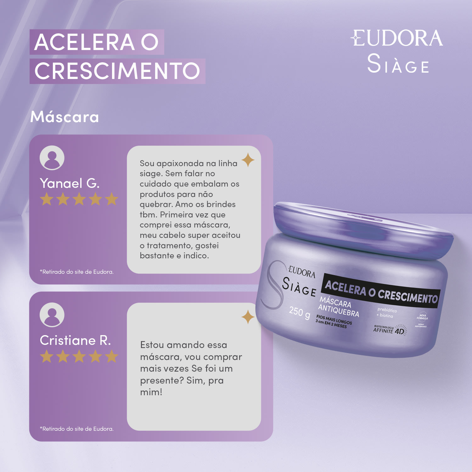 Máscara Capilar Siàge Acelera o Crescimento 250g