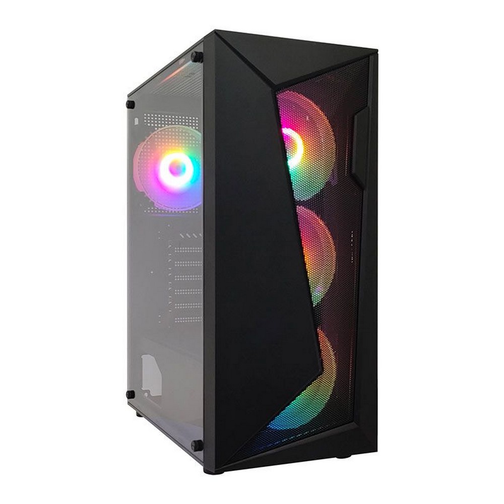 Gabinete Gamer Lateral de Vidro sem Fonte e Cooler Preto Duex DX305MRGBFAN