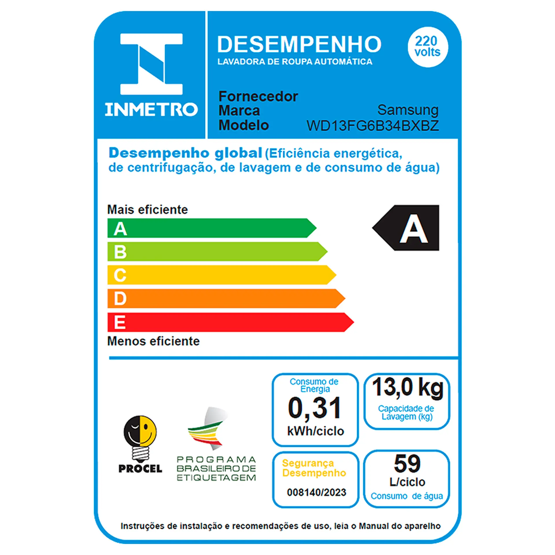 Lava e Seca Samsung Smart WD13FG 13kg AI Control Wi-Fi WD13FG6B34BX - Inox - 220 Volts