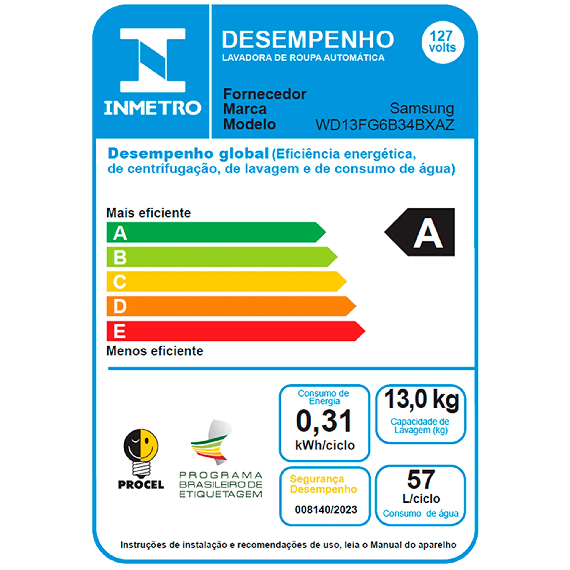 Lava e Seca Samsung Smart WD13FG 13kg AI Control Wi-Fi WD13FG6B34BX - Inox - 220 Volts
