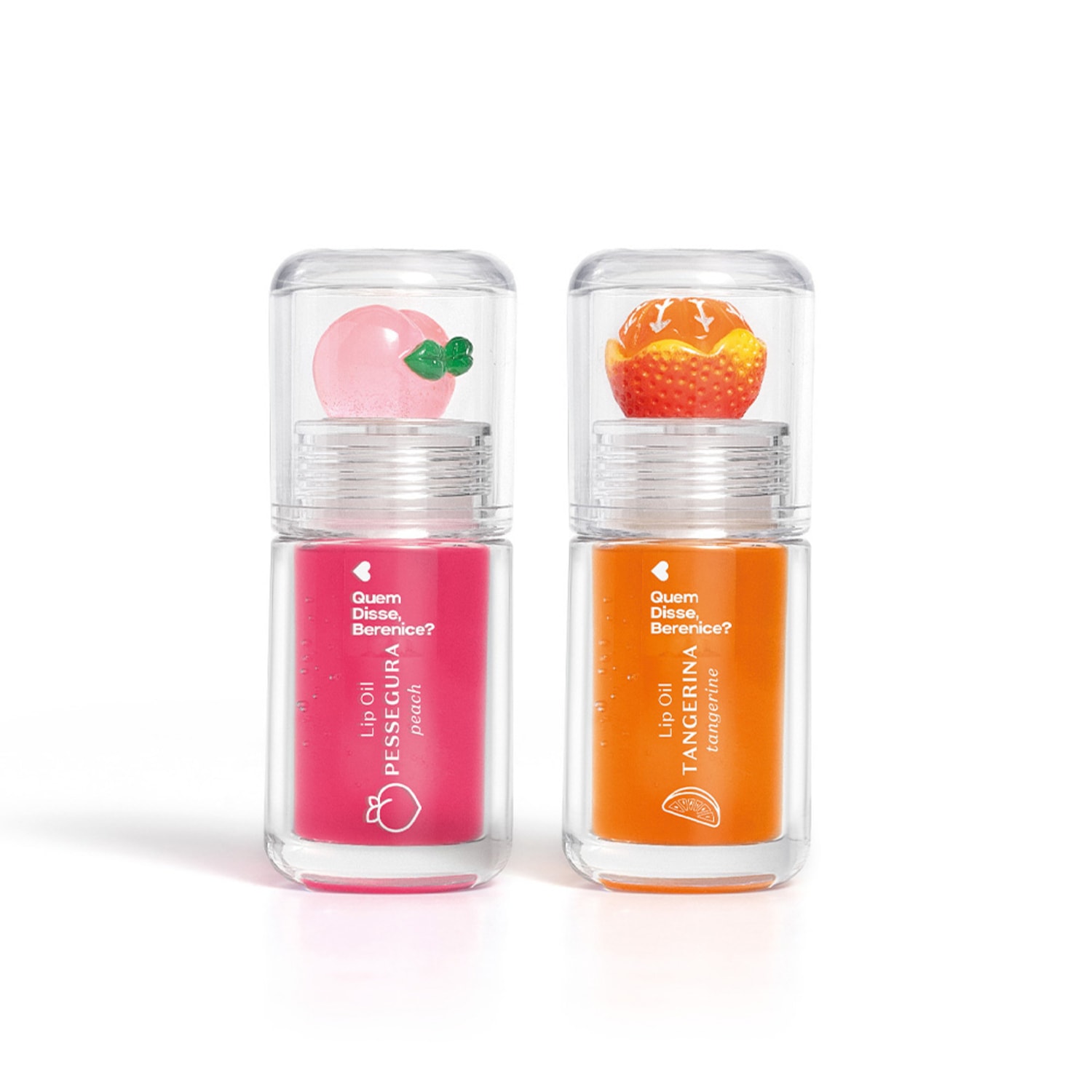 Combo Lip Oil Cuide-se Bem Quem Disse, Berenice?: Rosa Fúcsia Pessegura 3,5ml + Coral Tangerina 3,5ml