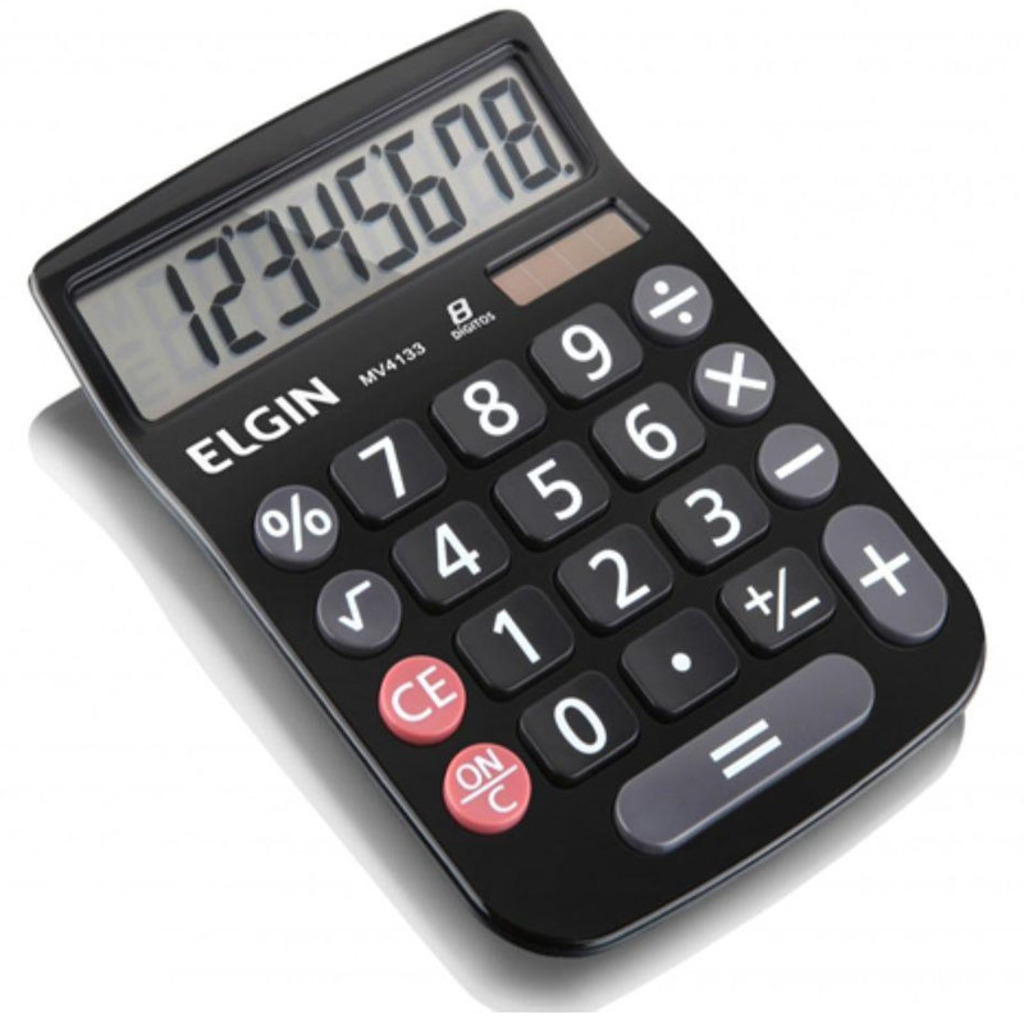 Calculadora Eletrônica de Mesa 8 Dígitos Preto Elgin - MV-4133 - Unitário
