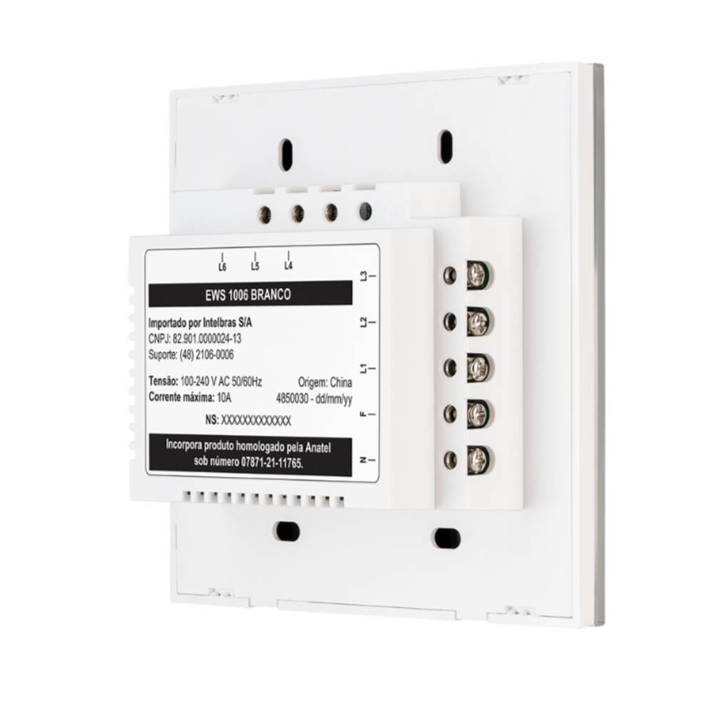 Interruptor Inteligente Wi-Fi Touch 6 Teclas EIW 1006 Branco Intelbras