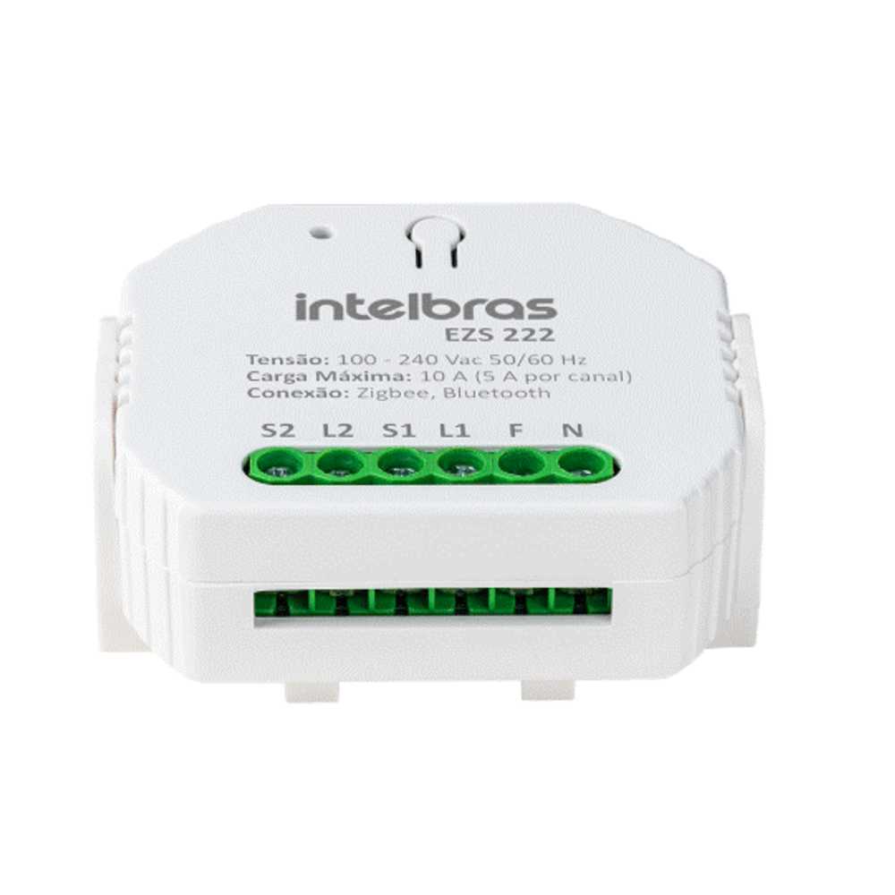 Mini Controlador Inteligente Interruptor ZIGBEE 2 Cargas EZS 222 Intelbras