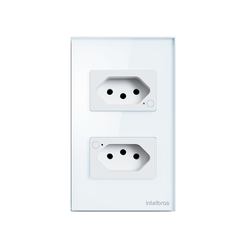 Tomada Dupla 10A IZY Smart Wi Fi ETS 1002 Branco Intelbras