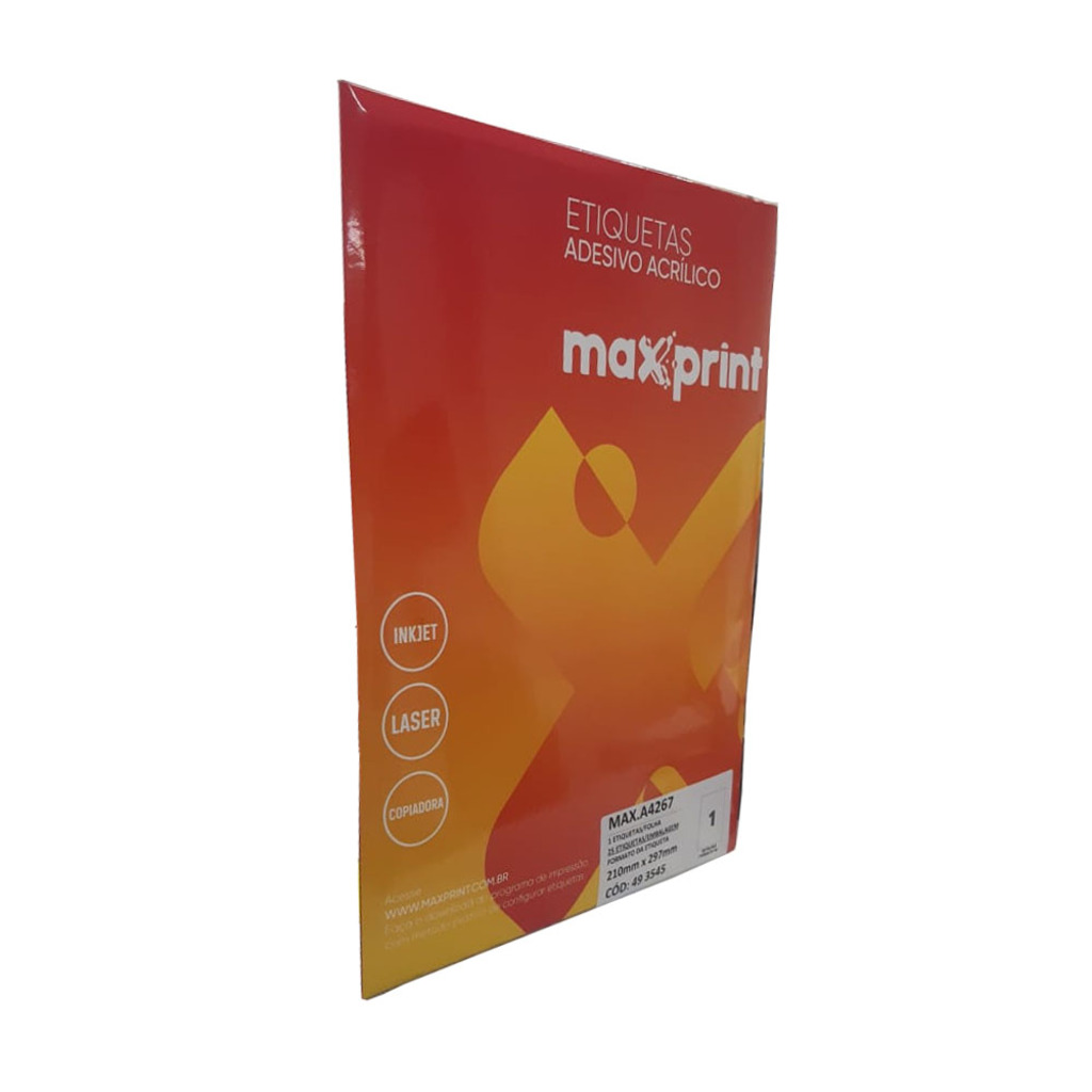 Etiqueta Maxprint A4 210 x297mm 1 Carreira 25 Folhas - 493545