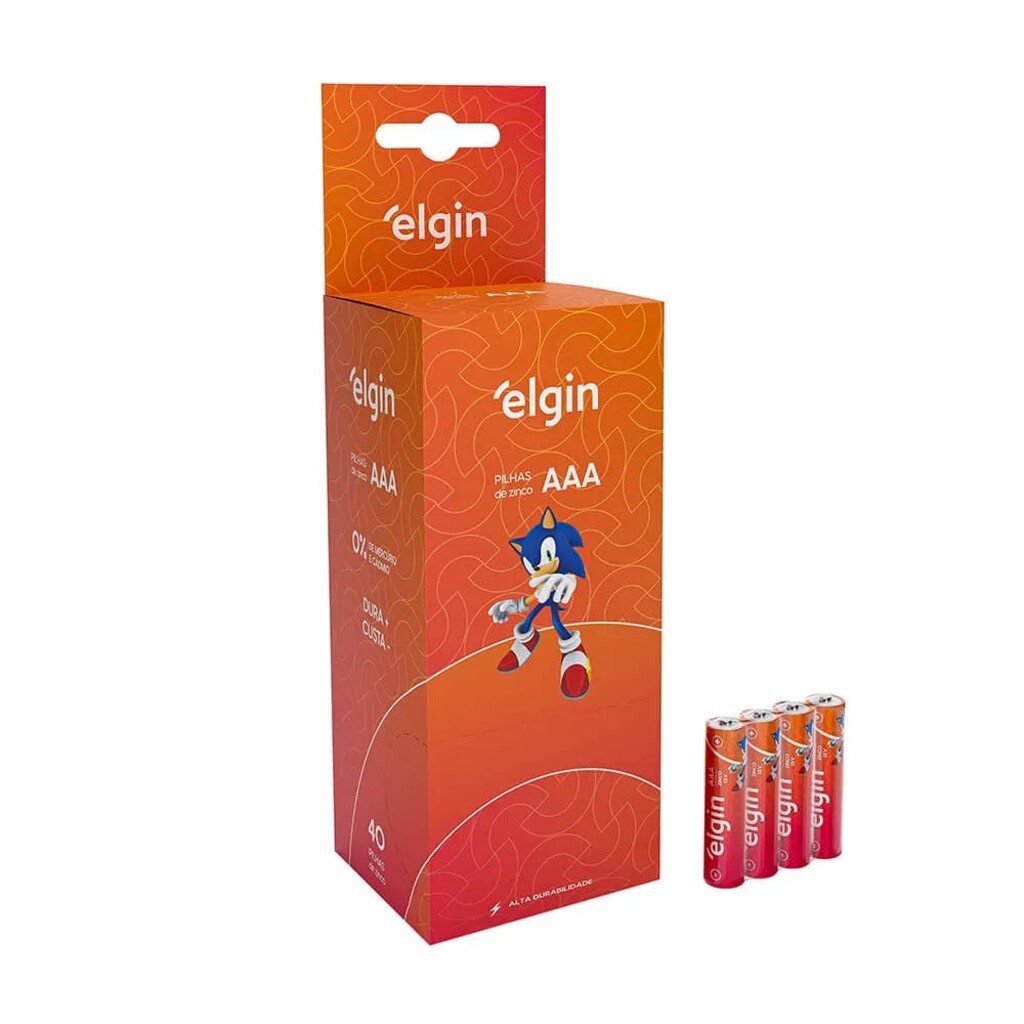 Pilha Comum AAA Elgin - 82342 - Tubo com 40 Pilhas