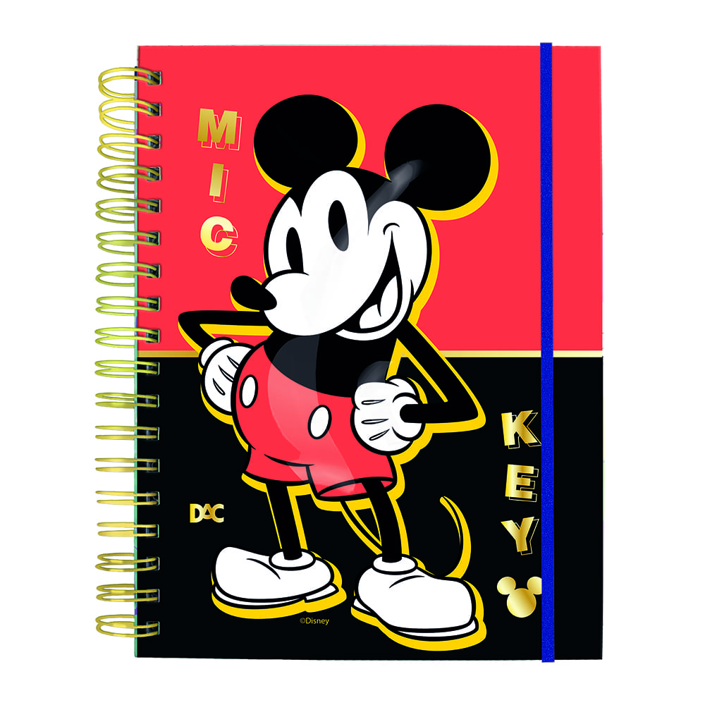 Caderno DAC Smart Universitário Disney Mickey com Folhas e Divisórias Reposicionáveis