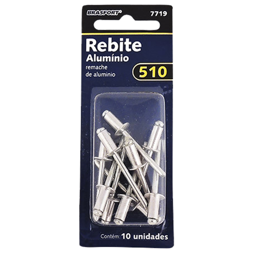 Rebite de Alumínio 510 Brasfort Blister 10 Rebites - 7719