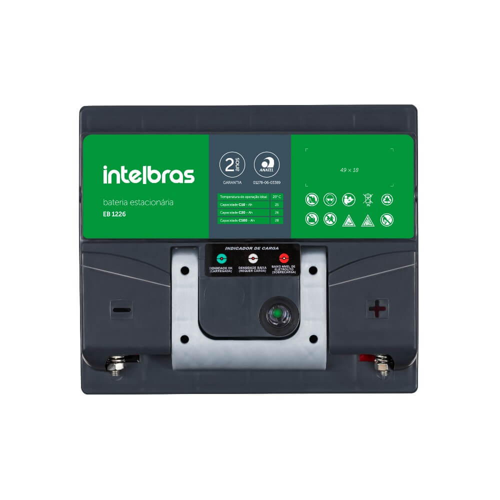 Bateria Elétrica Estácionária PB ÁCIDO 12V 26AH EB 1226 Intelbras