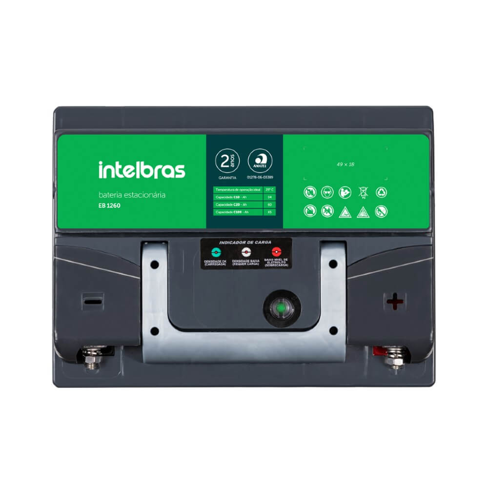 Bateria Elétrica Estácionária PB ÁCIDO 12V 60AH EB 1260 Intelbras
