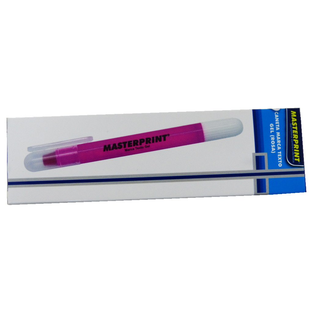 Caneta Marca Texto Gel Rosa Caixa com 6 Unidades - Masterprint - MP613